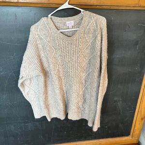 Tan oversized maternity sweater